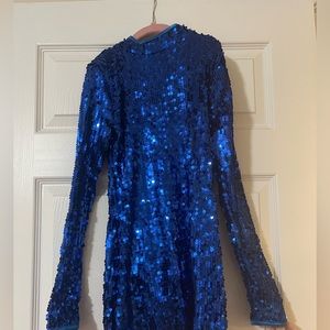 Blue sparkly halter neck dress Balera by Weissman